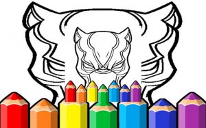 Black Panther Mask Coloring Pages Online Game