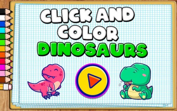 Click and Color Dinosaurs - Free Online Coloring Game