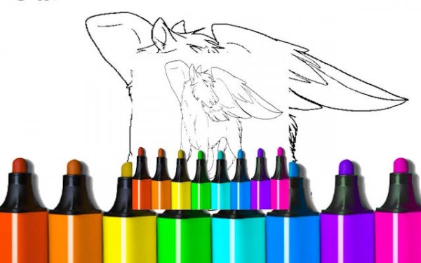 Anime Wolves Coloring Book Game