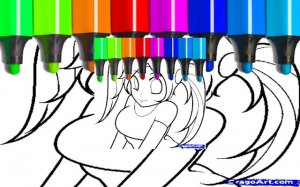 Cute Anime Face Girls Coloring Pages Online Game