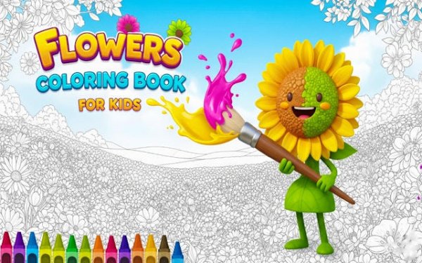 Flowers Coloring Book for Kids - Free Creative Game