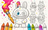 Labubu Doll Coloring Book Game for Kids - Online Art Fun Coloring Game