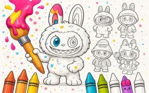 Labubu Doll Coloring Book Game for Kids - Online Art Fun