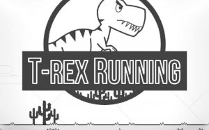 T-Rex Running Black and White - Dino Adventure Online Arcade Game